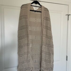 Old Navy Neutral Open-Weave Knit Cardigan